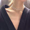 1Pc Alloy Silver Plated Zigzag Choker - White