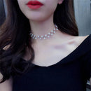 1Pc Alloy Silver Plated Zigzag Choker - White