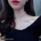 1Pc Alloy Silver Plated Zigzag Choker - White