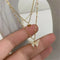 1 Pc Alloy Gold Plated Double Layered Butterfly Design Pendant