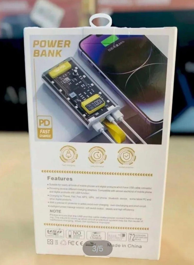 20000 mAH Transparent Power Bank